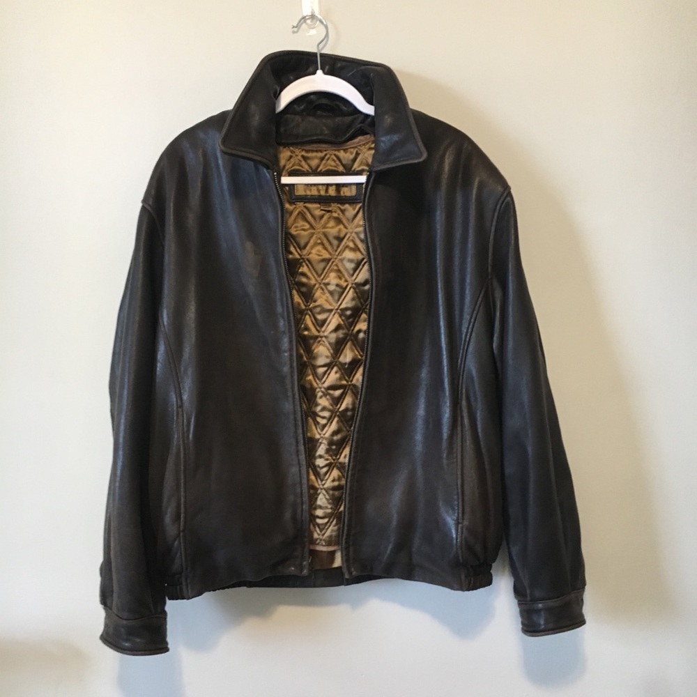 Andrew Marc Men’s Brown Leather Jacket, sz LRG